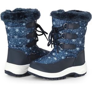 Kids Girls Insulated Fur Winter Warm Snow Boots Size 2.5 (33)